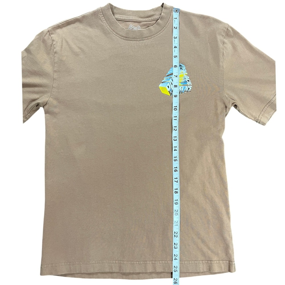 SS23 Palace Tri-Chrome Mocha T-Shirt Mens Size Small Tan Graphic Tee Small - Picture 6 of 8